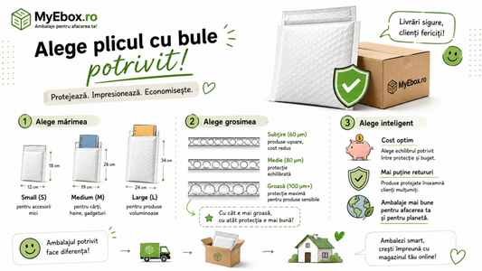 Cum să alegi plicul cu bule potrivit pentru magazinul tău online: mărimi, grosimi şi costuri