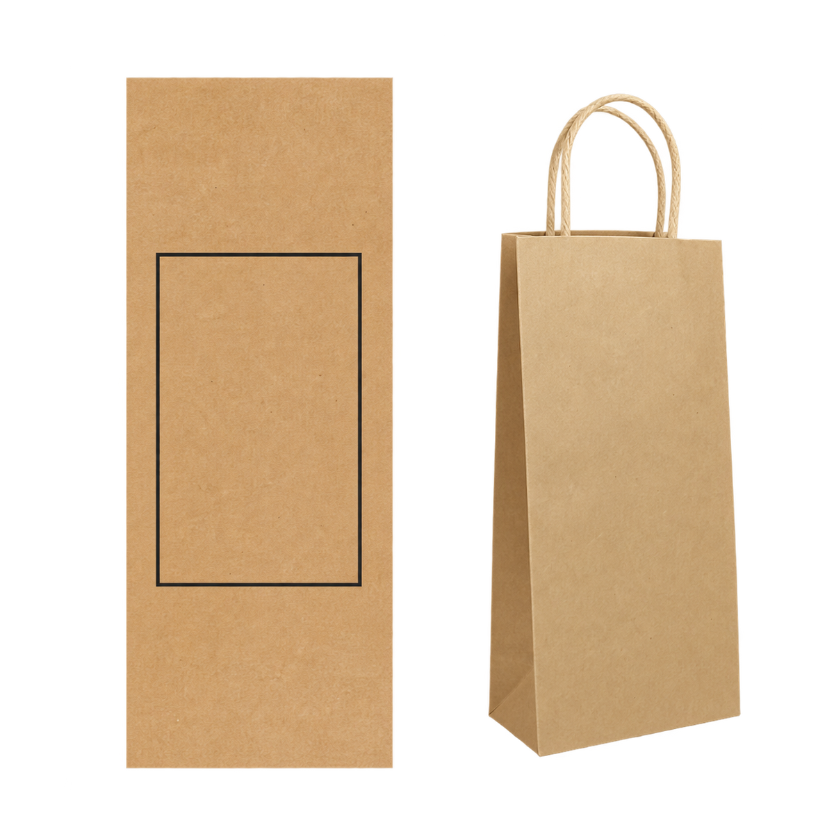 Punga Kraft Personalizata 2 sticle de vin
