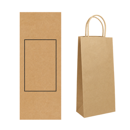 Punga Kraft Personalizata 2 sticle de vin