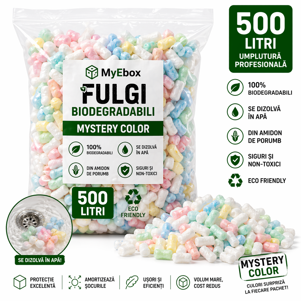 Fulgi Biodegradabili Mistery Color 500 litri