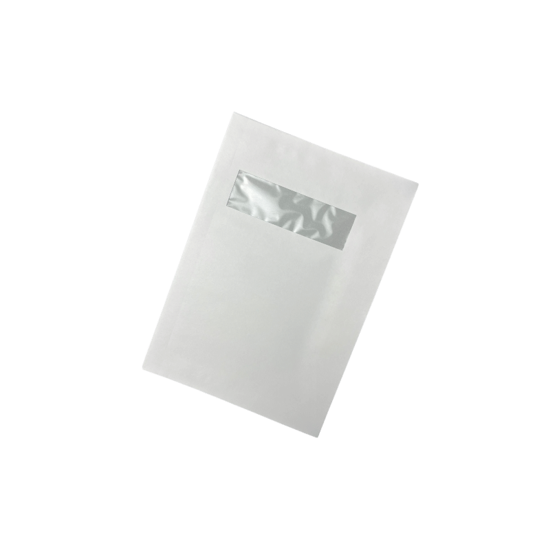 Plic Buzunar cu fereastra C5 Alb 162X229 mm gumat, set 25 buc