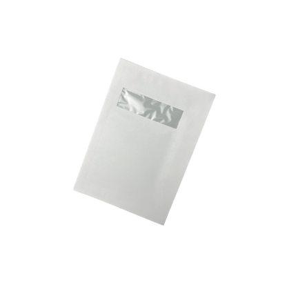 Plic Buzunar cu fereastra C5 Alb 162X229 mm gumat, set 25 buc